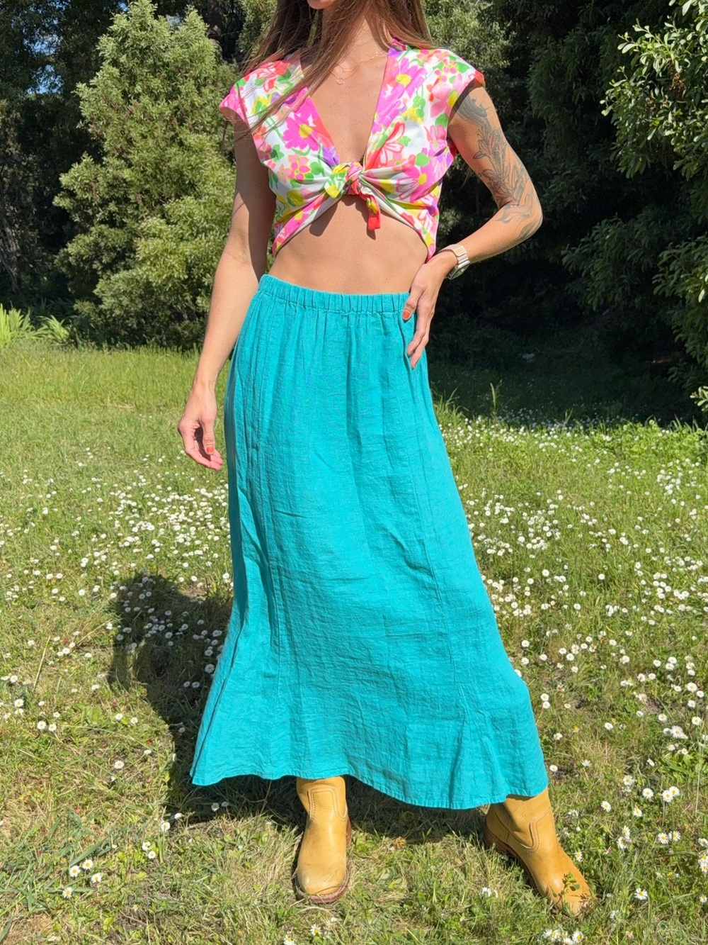 FLAX 100% linen maxi skirt
